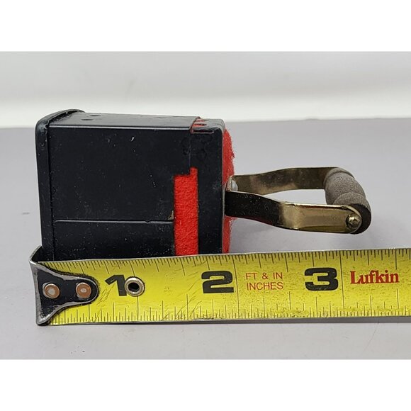 Vintage Japanese Decorative Mini Iron Pin Cushion Wooden Handle Red Felt Accents - Picture 9 of 9